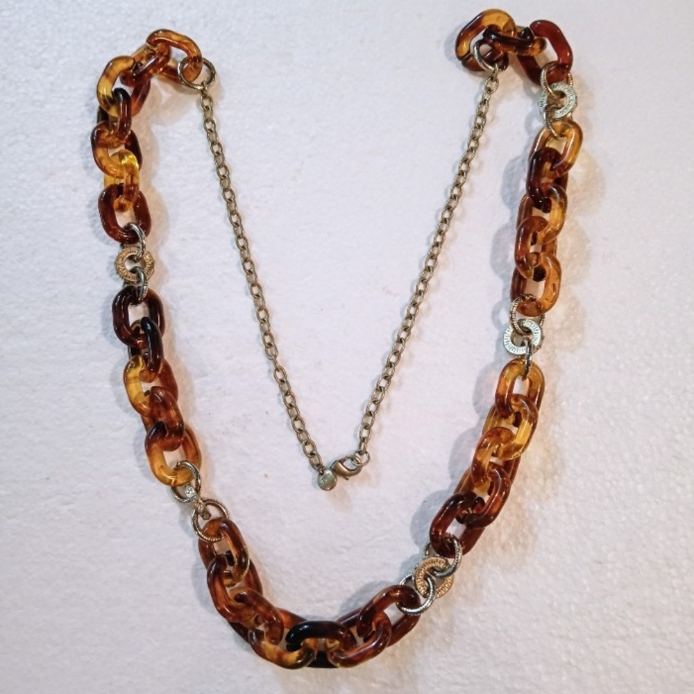 LOFT Amber and Gold Tone Necklace